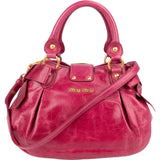 Miu Miu Pink Vitello Lux Leather Bow Handbag