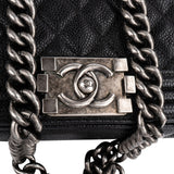Chanel Quilted Caviar Leather Small Boy Single Flap Crossbody Bag