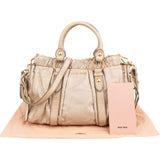 Miu Miu Vitello Lux Bauletto Satchel Handbag