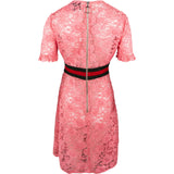 Gucci Pink Spitze Floral Lace Web Waistband Dress (IT40)