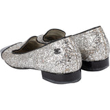 Chanel Glitter Patent Leather Glitter Cap Toe Loafers (34,5)