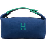 Hermès Blue Canvas Bride-a-Brac Case Toiletry Bag