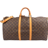 Louis Vuitton Monogram Canvas Keepall 55 Bandoulière Travel Bag