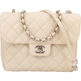 Chanel Quilted Caviar Leather Small Boxy Single Flap Crossbody Bag