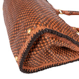 Prada Woven Leather Madras Made In India Tote Handbag