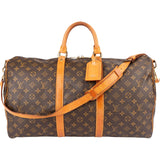 Louis Vuitton Monogram Canvas Keepall 50 Bandoulière Travel Bag