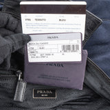 Prada Bleu Tessuto Saffiano Trim Leather Duffle Weekender 50 Shoulder Bag