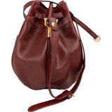 Cartier Bordeaux Leather Must de Cartier Round Bucket Drawstring Crossbody Bag