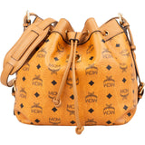 MCM Monogram Visetos Heritage Drawstring Bucket Crossbody Bag