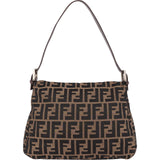 Fendi Monogram FF Zucca Canvas Mamma Baguette Shoulder Bag