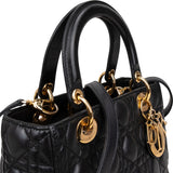 [🔄️B07 / F27] Christian Dior Quilted Lambskin Medium Lady Dior Handbag - vintageandkickz