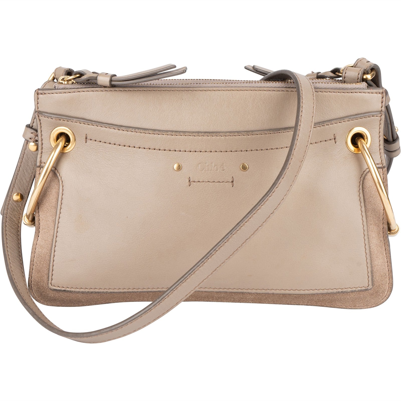 Chloé Leather and Suede Roy Crossbody Bag - vintageandkickz