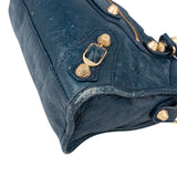 Balenciaga Blue Leather Mini City Handbag
