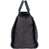 Chanel Denim Deauville Tote Shoulder Handbag