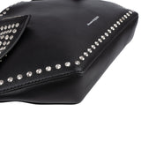 Alexander McQueen Black Leather The Peak Studded Clutch Bag