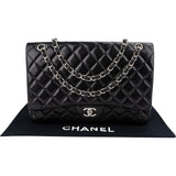 Chanel Quilted Lambskin Palladium Maxi Single Flap Crossbody Bag