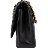 Chanel Quilted Lambskin Gold Maxi Double Flap Crossbody Bag