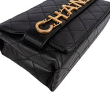 Chanel Quilted Lambskin Chain Spellout Letters Single Flap Crossbody Bag