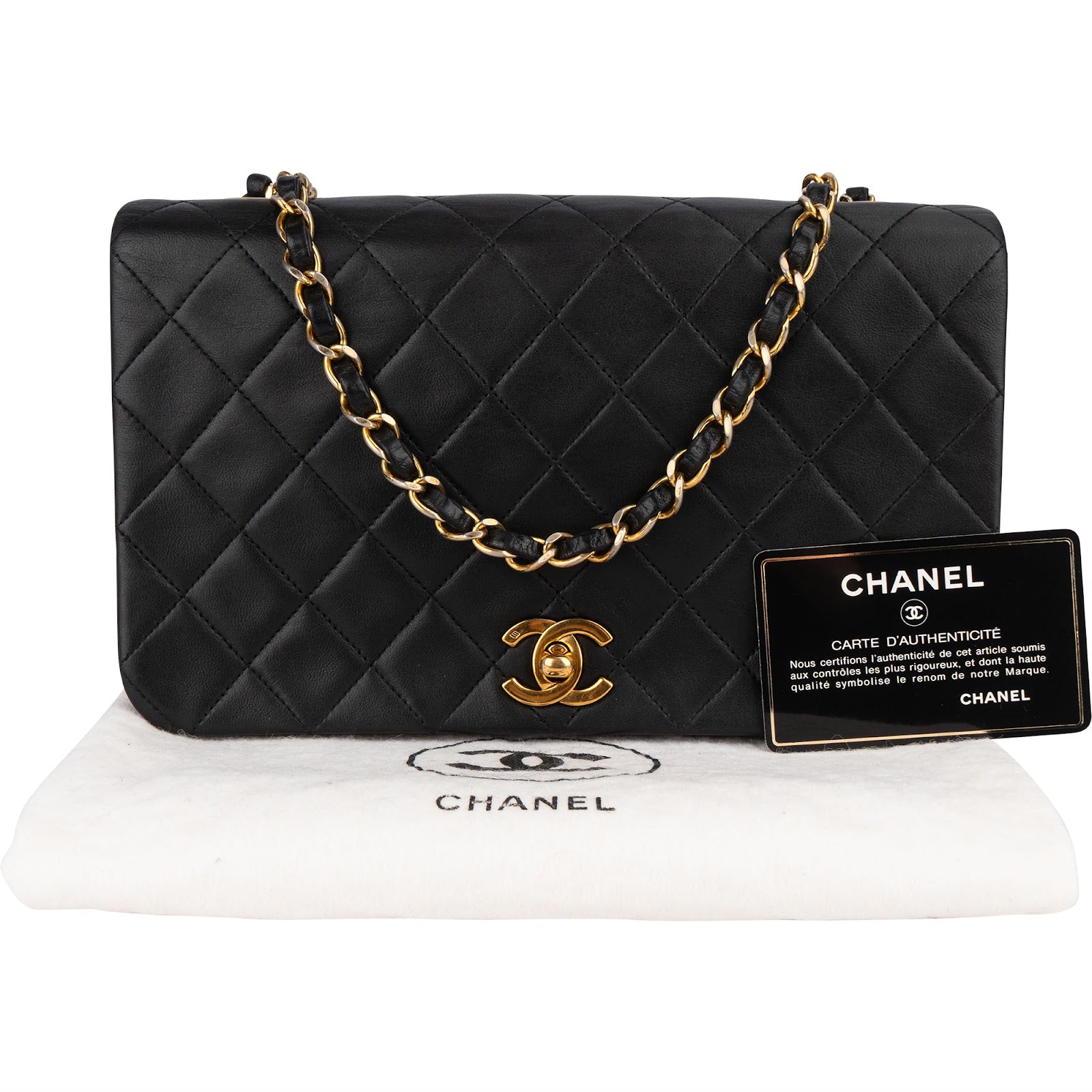 Chanel Quilted Lambskin 24K Gold Turnlock Single Flap Crossbody Bag - vintageandkickz