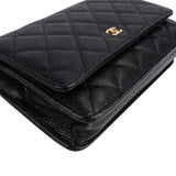 Chanel Quilted Caviar Leather Wallet on Chain Crossbody Bag
