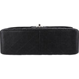 Chanel Quilted Caviar Leather Palladium Double Flap Jumbo Crossbody Bag