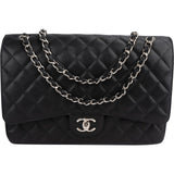 Chanel Quilted Caviar Leather Maxi Double Flap Crossbody Bag