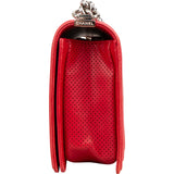 Chanel Quilted Perforated Leather Large Boy Single Flap Crossbody Bag