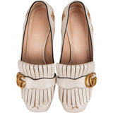 Gucci Leather Marmont Fringed GG Bumblebee Mid-Heel Loafers Shoes (36,5)