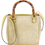 Gucci Suede Bamboo Handle Small Handbag