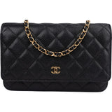 Chanel Quilted Caviar Leather Wallet On Chain Crossbody Bag