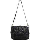 Prada Black Leather Gaufre Satchel Handbag