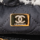 Chanel 22 Cashmere Checkered Rose Pattern Bucket Small Crossbody Handbag