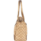 Gucci Monogram GG Metallic Leather Princy Tote Shoulder Bag