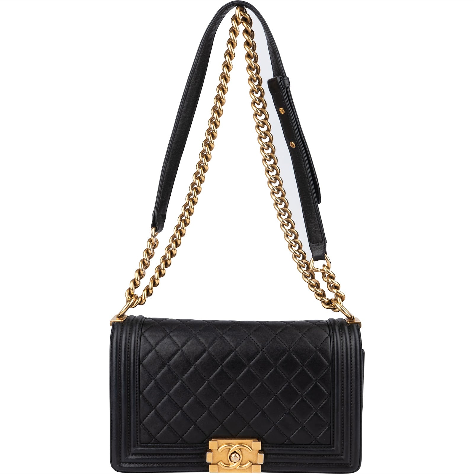 [🔄️B11 / F30] Chanel Quilted Lambskin Medium Boy Crossbody Bag - vintageandkickz