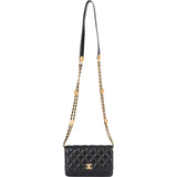 Chanel Quilted Caviar Leather Wallet On Chain Crossbody Bag