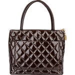 Chanel Quilted Patent Leather CC Medallion Handbag - vintageandkickz