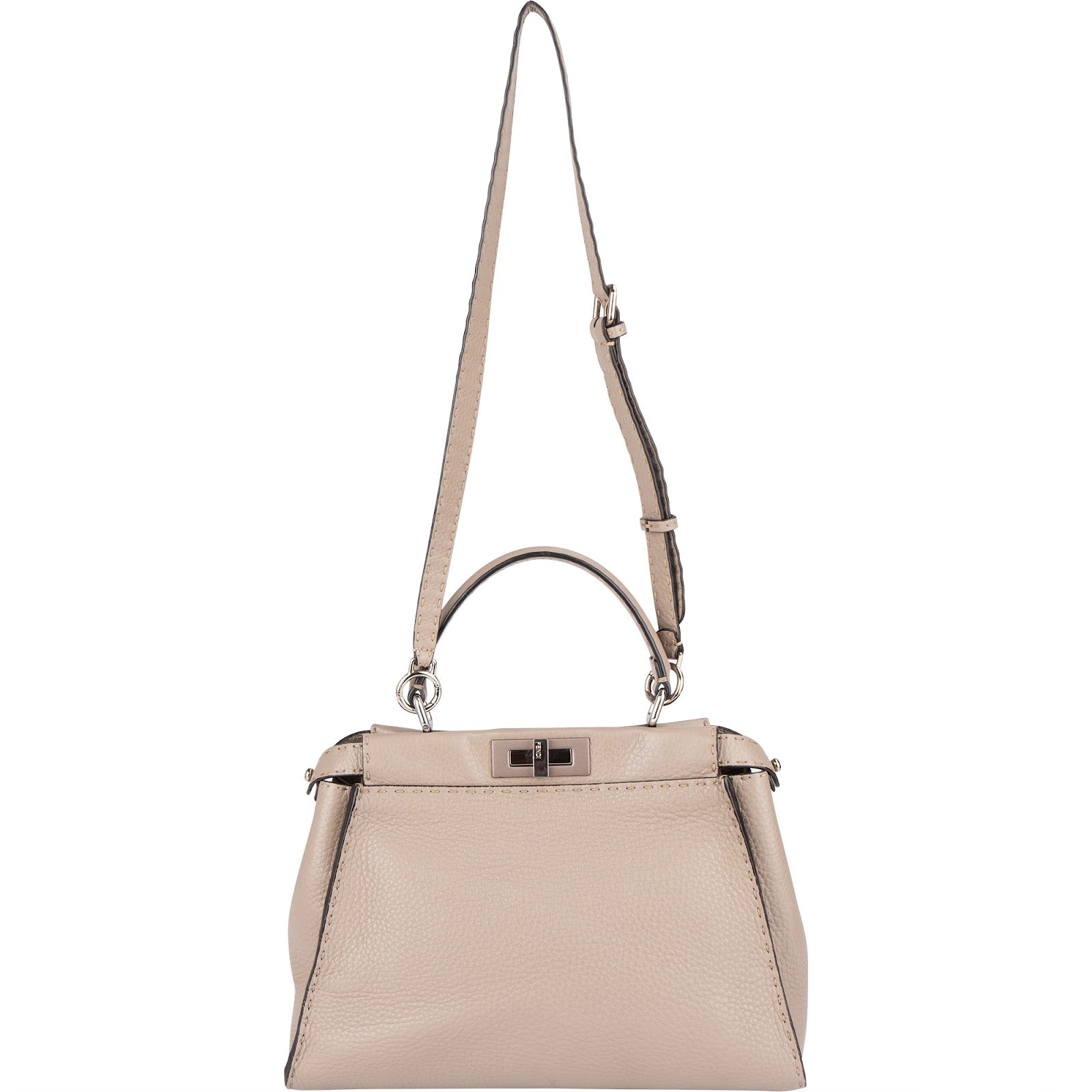 Fendi Selleria Leather Peekaboo Handbag - vintageandkickz