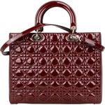 Christian Dior Quilted Patent Leather Lady Dior Handbag - vintageandkickz