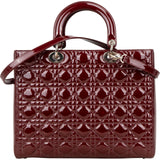Christian Dior Quilted Patent Leather Lady Dior Handbag - vintageandkickz
