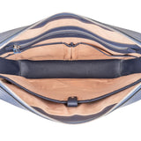 Burberry Blue Pebbled Leather Briefcase Handbag