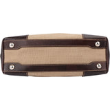 Prada Canvas Jacquard Emblem Tote Shoulder Bag