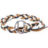 Hermès Bleu Petrole Blanc Cordonnet Cord Kiss H Belt (70)