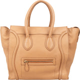 Céline Drummed Calfskin Luggage Handbag