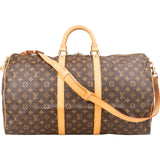 Louis Vuitton Monogram Canvas Keepall 55 Bandoulière Travel Bag