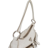 Prada Leather Double Pocket Triangle Shoulder Bag