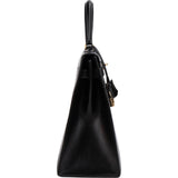 Hermès Noir Boxcalf Kelly 35 Sellier Handbag