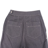 Hermès Grey Cotton Stitched Side Zipper Trousers (FR34 / DE32)