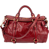 Miu Miu Vitello Lux Bow City Satchel Handbag