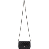 Chanel Quilted Lambskin Palladium Wallet On Chain Crossbody Bag