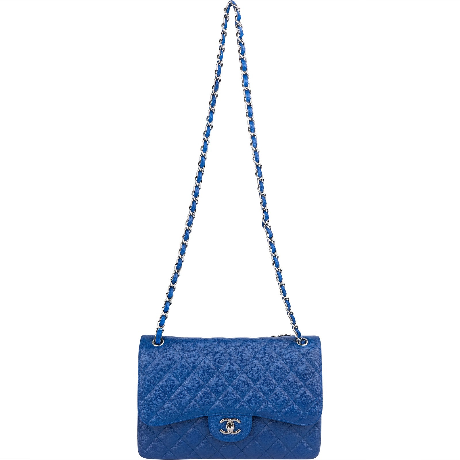 Chanel Quilted Caviar Leather Jumbo Double Flap Crossbody Bag xx maße / datacode, fehlende Ecken - vintageandkickz